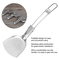 stainless steel foldable spatula heat resistant non stick kitchen utensil non slip cooking tool for outdoor picnic accessory