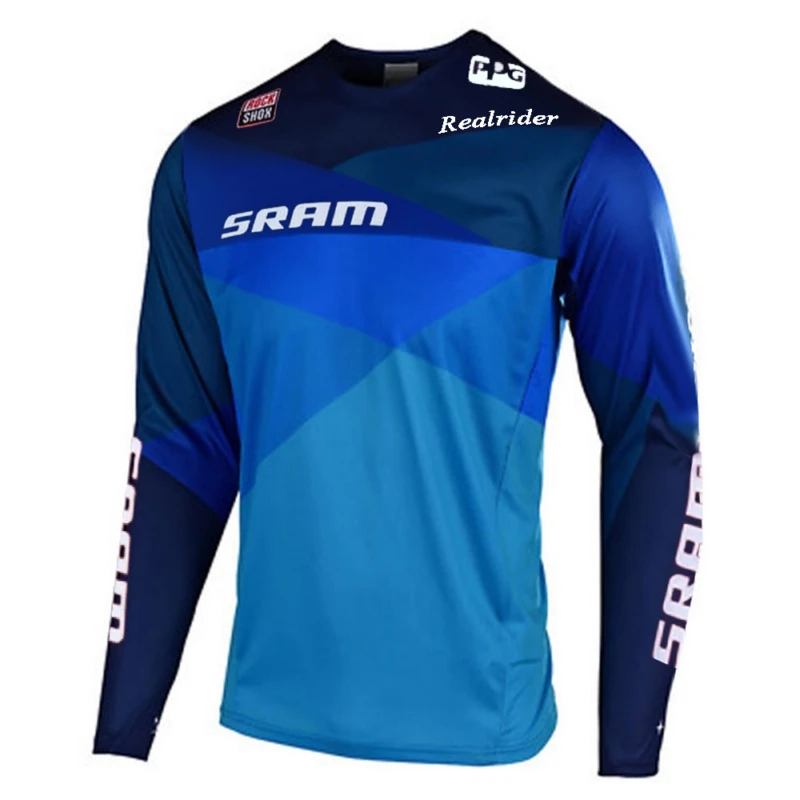E mtb Джерси moto cross enduro moto jersey GP горный велосипед moto cross jersey BMX DH короткая рубашка одежда для спуска - Цвет: E