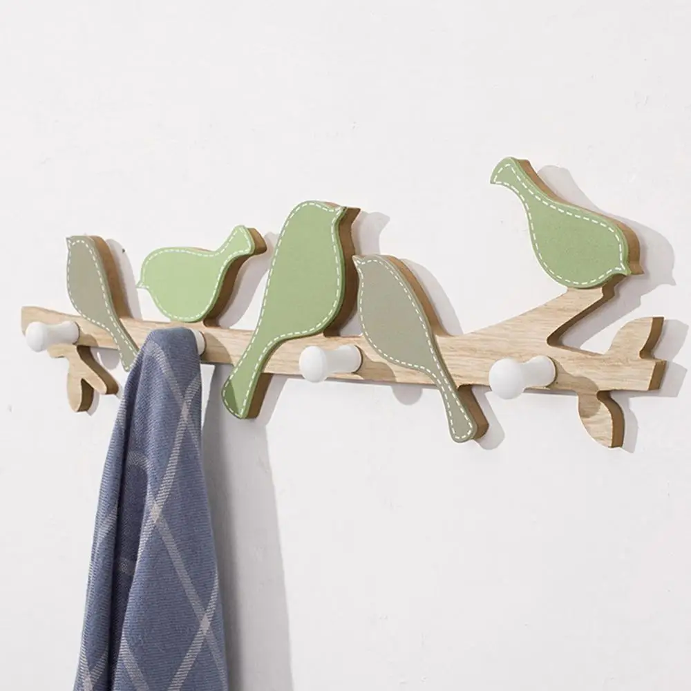 

Wall Mount Hook Wooden 4-Peg Coat and Hat Hooks for Door Entryway Bedroom Living Room