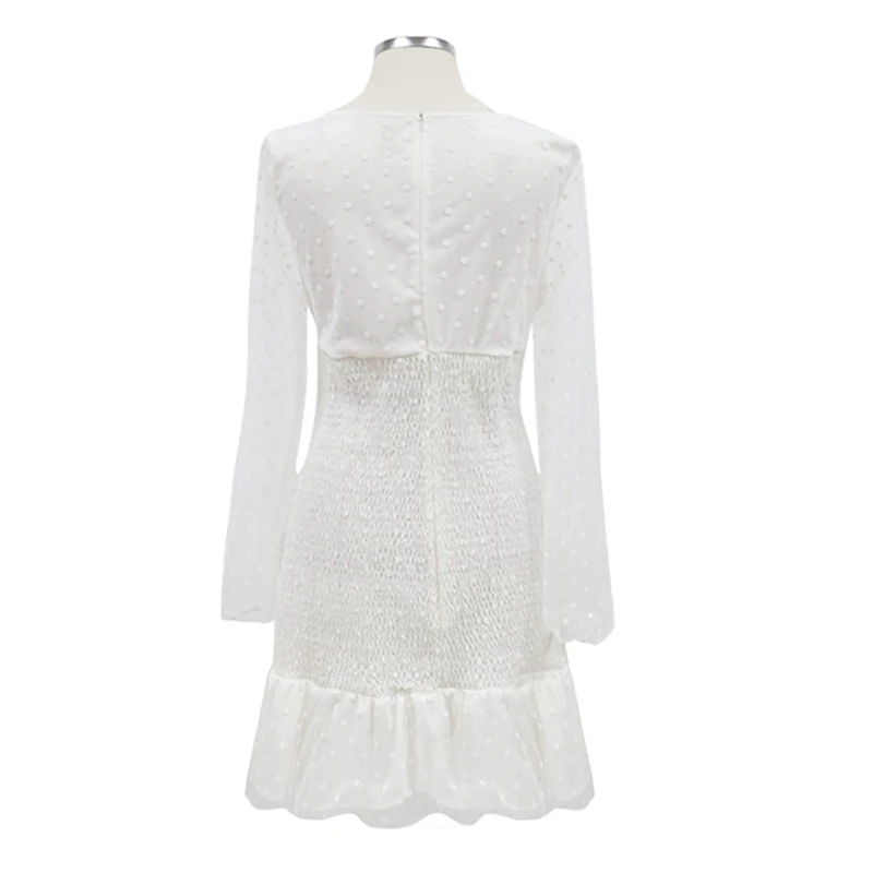 

New Style Women'S Horizontal Neck Long Sleeve Perspective Pencil Solid Color Party Sexy Dress