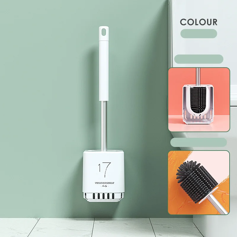 Ванная комната туалет ложки с длинной ручкой силиконовая щетка для унитаза