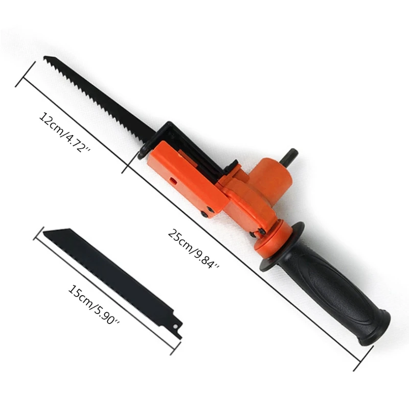 

Reciprocating Saw Attachment Adapter Change Electric Drill Into Jig Saw Portable Metal Wood Cutting Tool with 2 Blades