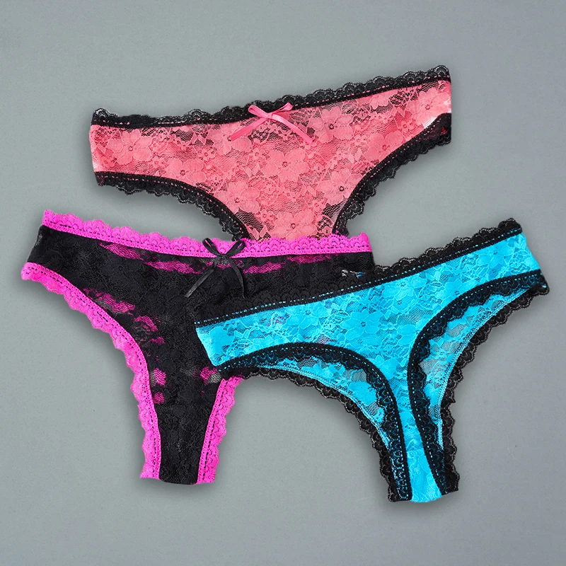 Женские кружевные стринги сексуальные прозрачные с принтом двойной хлопковой