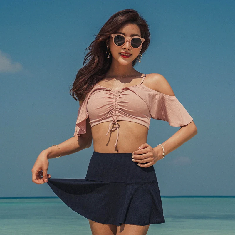 2020 в Корейском стиле Новый Для женщин из двух частей сексуальный купальник