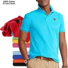 Мужская футболка-поло, из 100% хлопка, с коротким рукавом, повседневная, летняя, XS-5XL