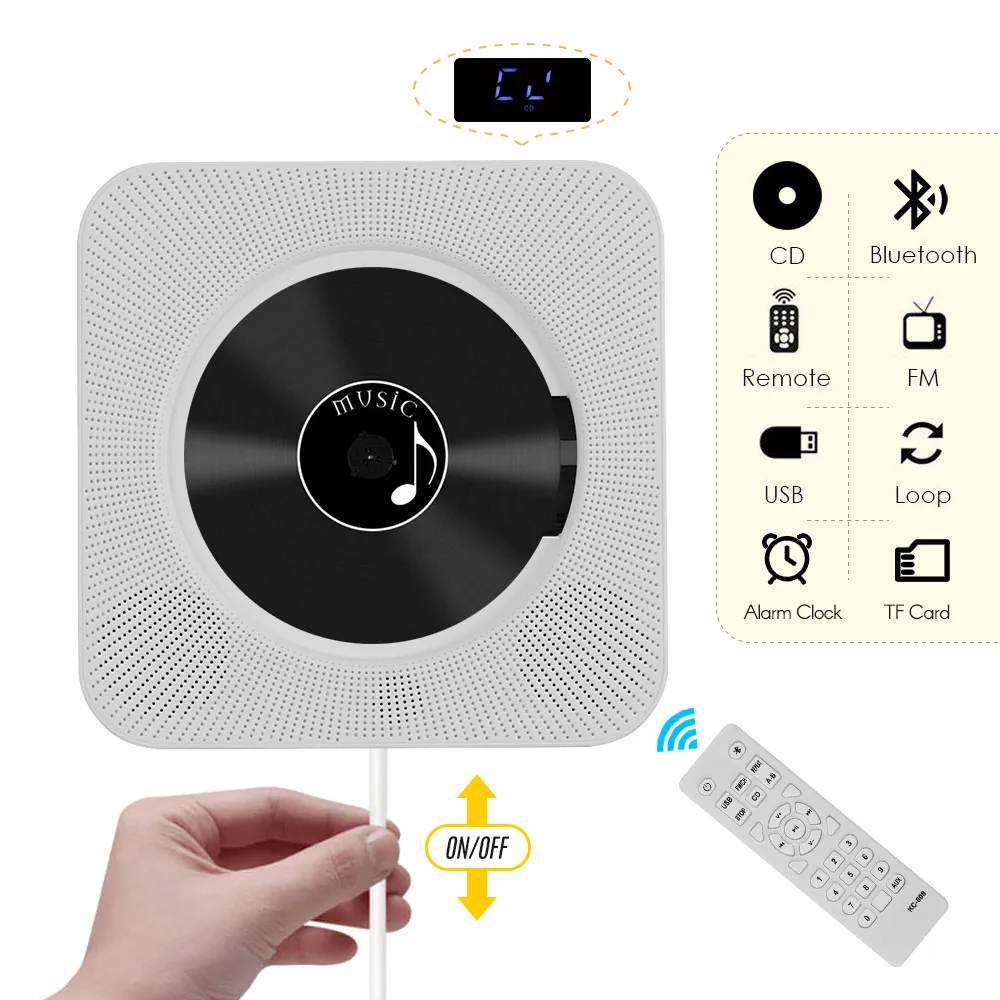 Светодиодный дисплей портативный музыкальный аудио настенный CD проигрыватель