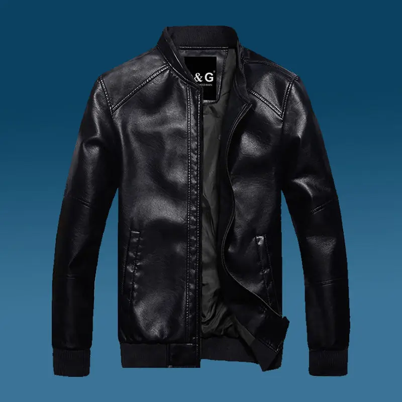 Мужские кожаные куртки Осенняя Новая повседневная винтажная байкерская куртка