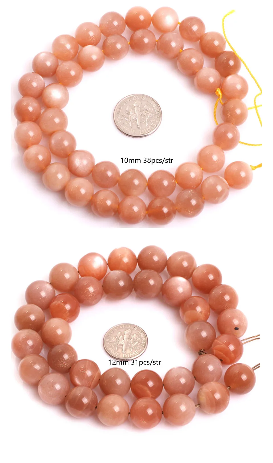 Натуральный камень ААА класс оранжевый Sunstone драгоценные камни круглые свободные бусины для изготовления ювелирных изделий нить 1" DIY ювелирных изделий 6-12 мм