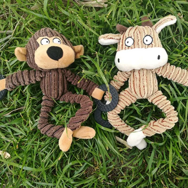 

Cleaning Teeth Squeaky Interactive Cartoon Animal Flamingo Shaped Cotton Rope Dog Toy Pet Training Products Pet Chew Toys 1 pcs