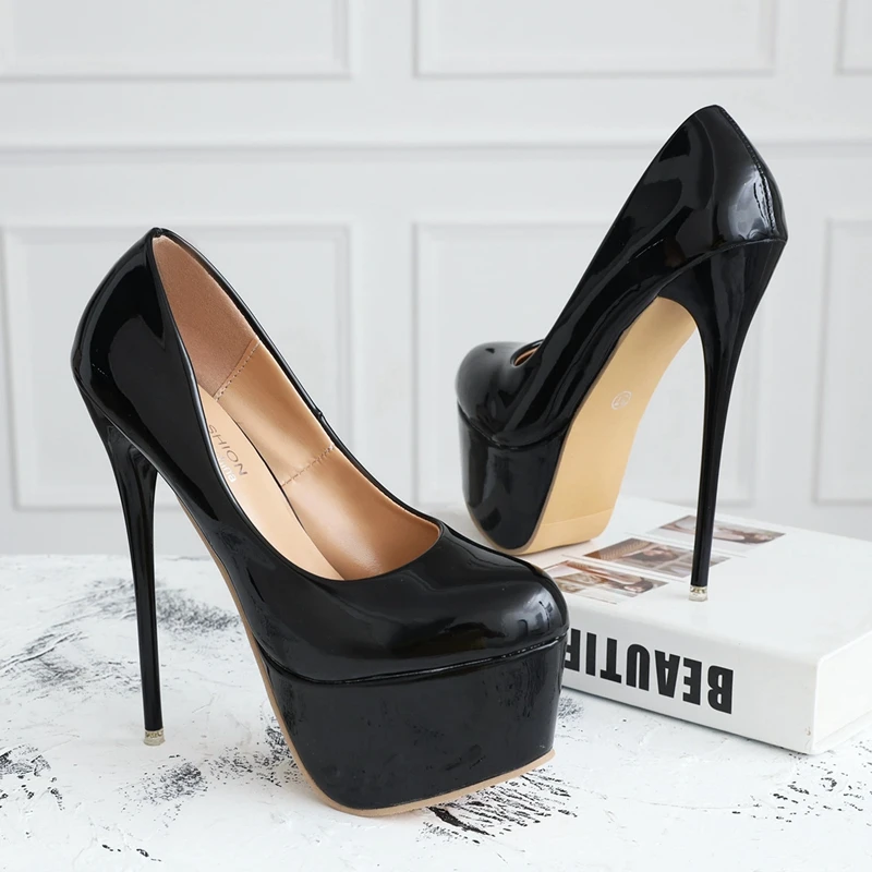 Супер пикантные туфли на толстой подошве красного цвета женские лодочки каблуке