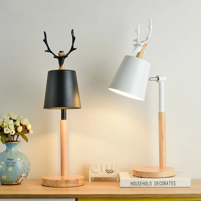 Скандинавские светодиодные настольные лампы с металлическим абажуром для