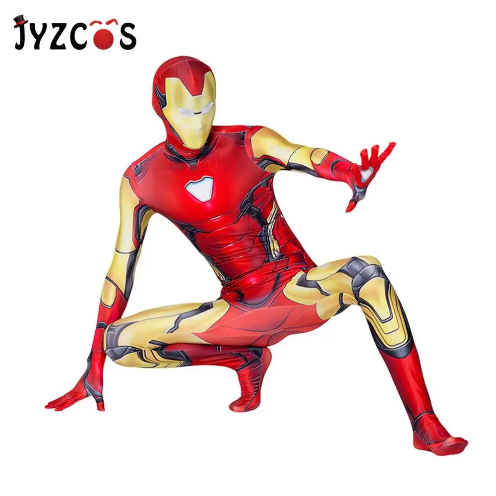 JYZCOS костюм для косплея Железного человека Мстители 4 супергероя Тони Старк