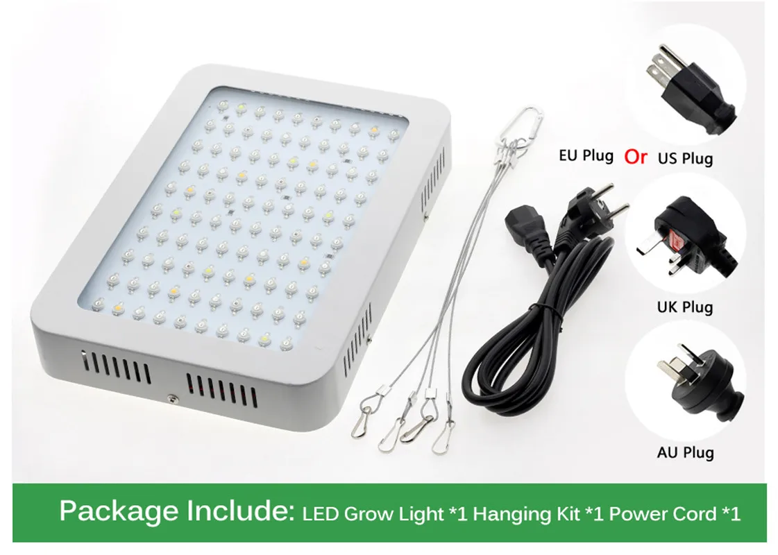 Алмазный Dual чип 300/600/800/1000/1200/1500/1800/2000W светодиодный Grow светильник полный спектр