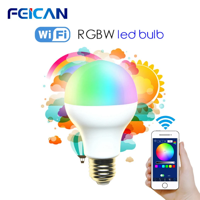 Светодиодная лампа FEICAN RGBW с wi fi светодиодная регулируемой яркостью