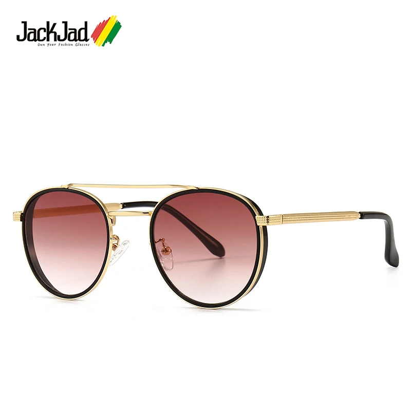 

JackJad 2020 модные классические круглые стильные градиентные солнцезащитные очки для мужчин ins Популярные винтажные брендовые дизайнерские со...