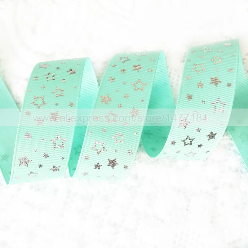 (10 ярдов) 25 мм лента с блестками и звездами ленты в рубчик для упаковки подарков
