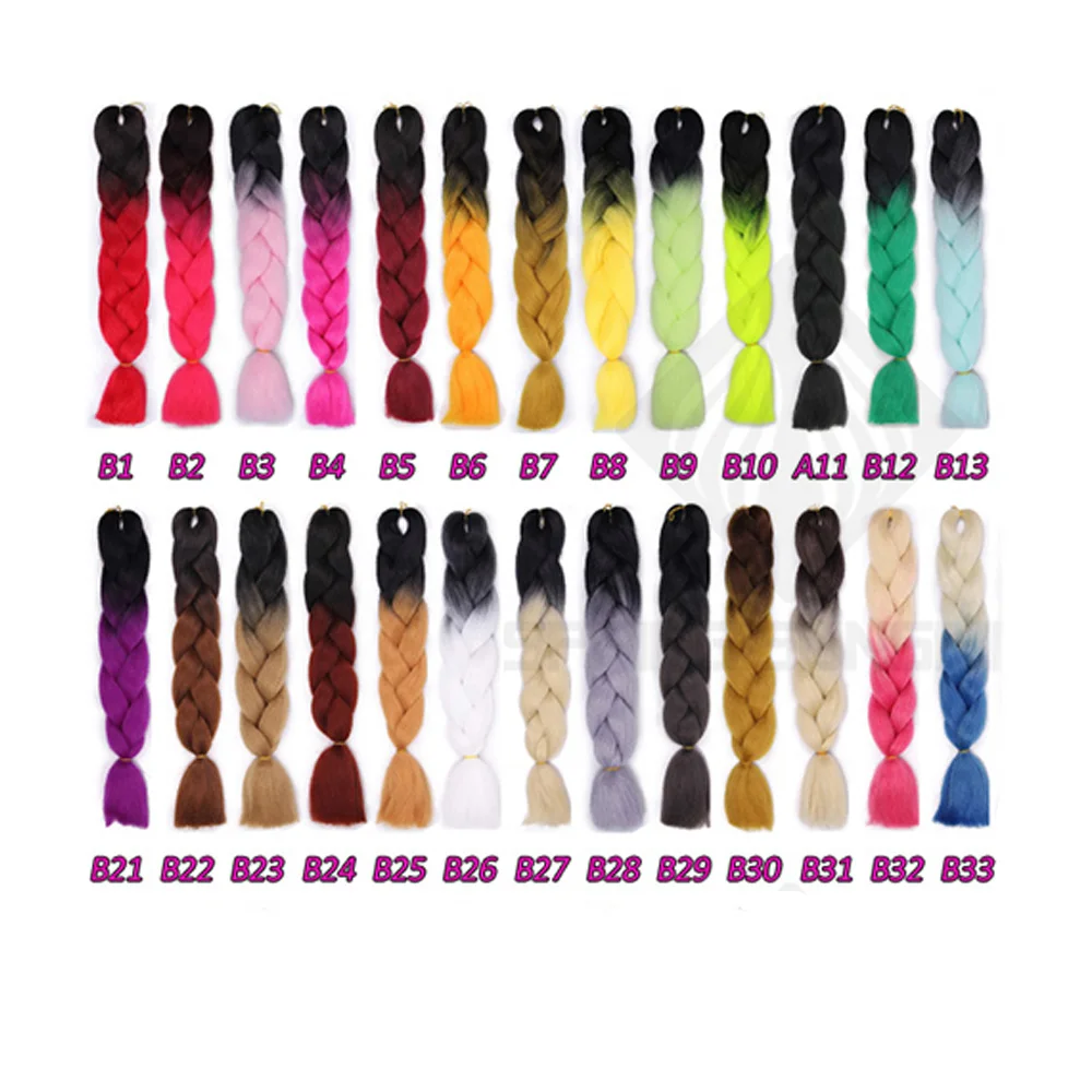 24 дюйма джамбо коса синтетические волосы для наращивания вязания крючком