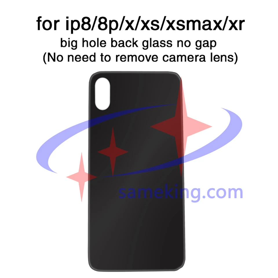 ЕС Версия маркировки большое отверстие заднего стекла для iphone8 8plus x xs xsmax трещина Стекло Замена заднего стекла