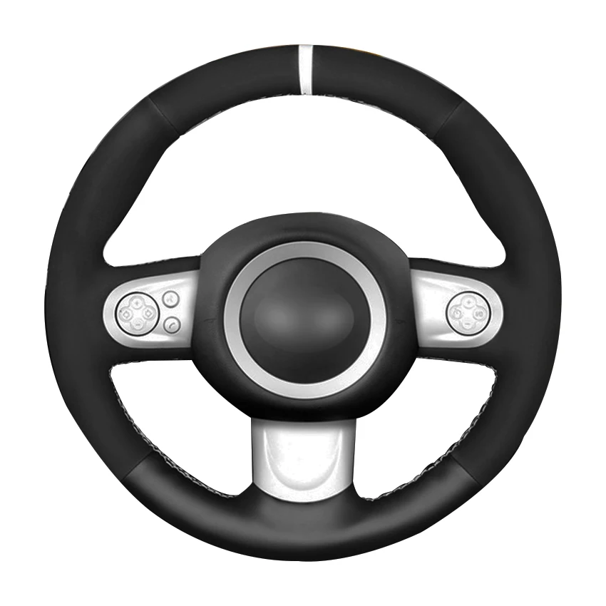 

Hand-stitched Black Suede Custom Car Steering Wheel Cover for Mini(Hatchback/Mini R56/R57) Clubman Clubvan Convertible (3-Spoke)