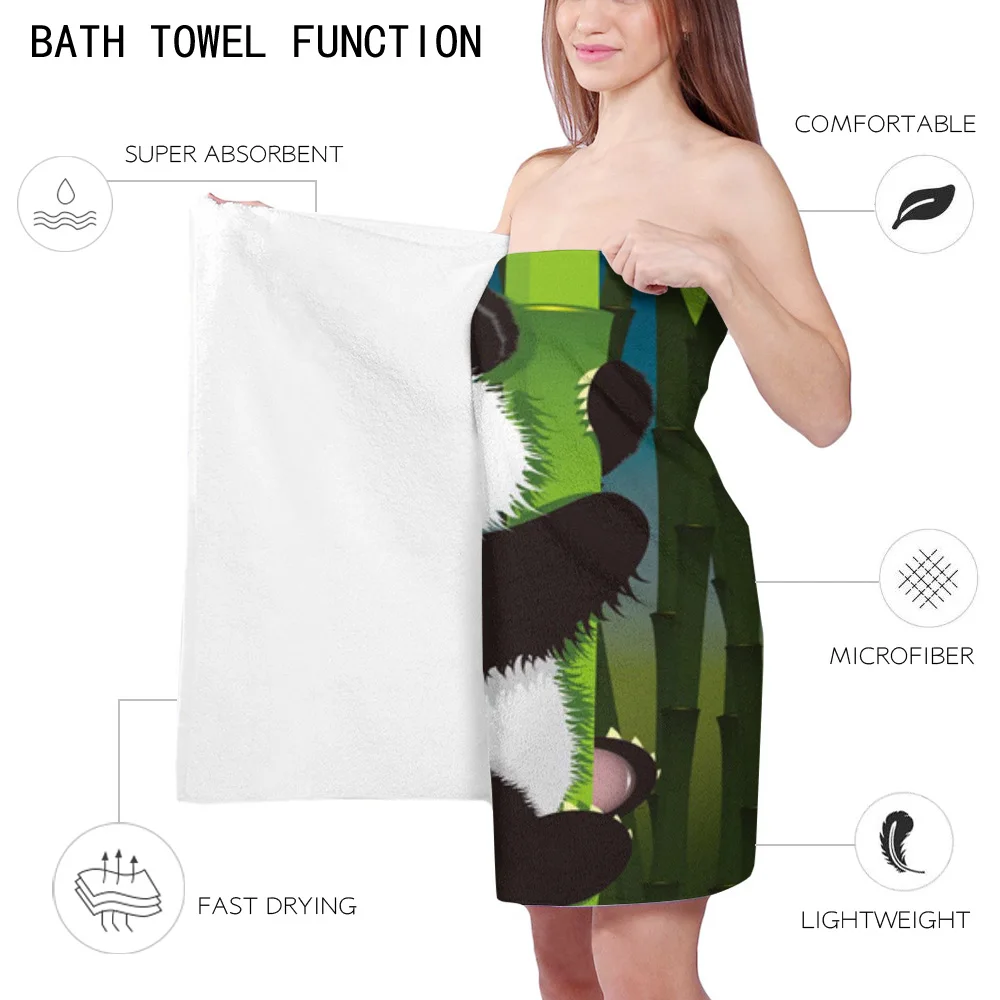 Милое зеленое бамбуковое банное полотенце с изображением животных панды пляжное