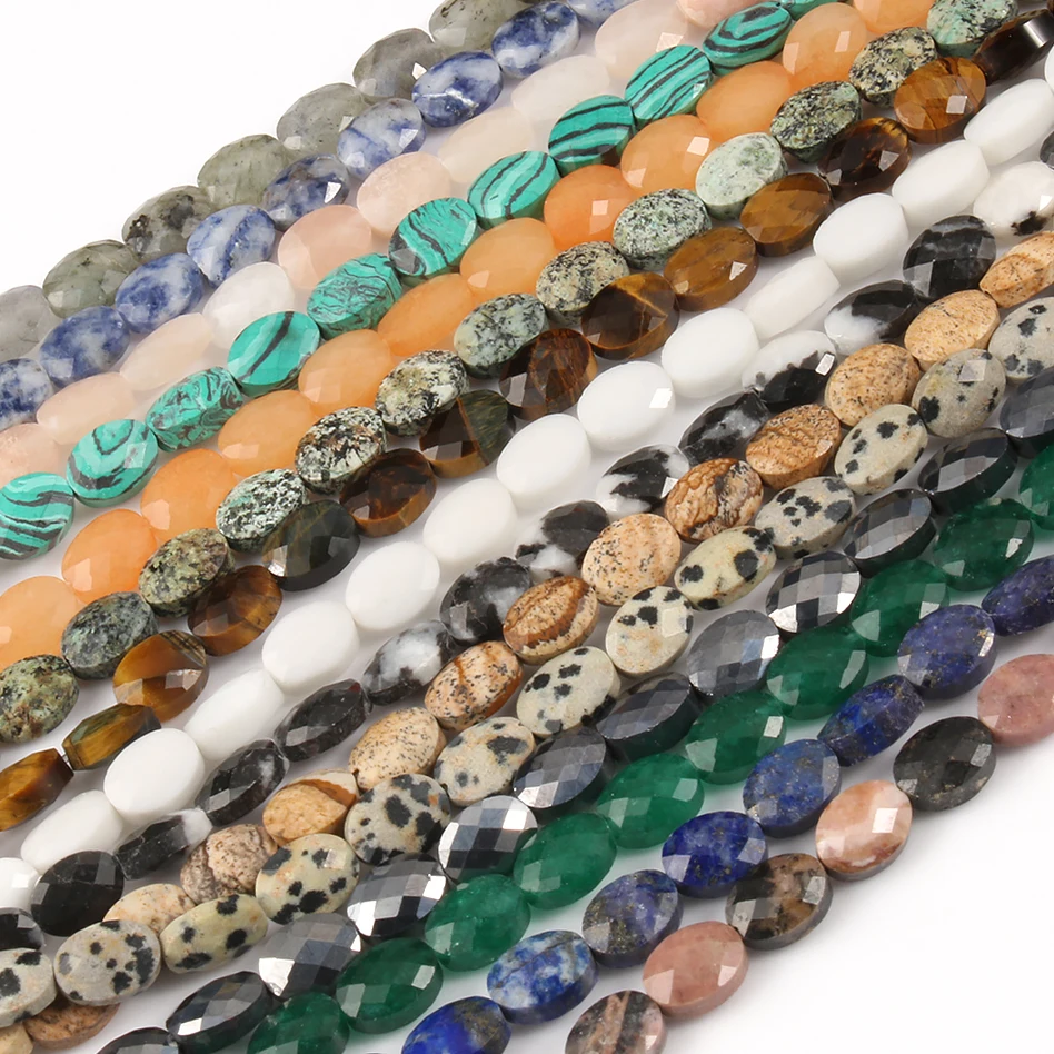 

Натуральные камни тигровый глаз бирюзой ограненные Агаты Овальный Свободные Spacer Бусины для самостоятельного изготовления ювелирных издел...