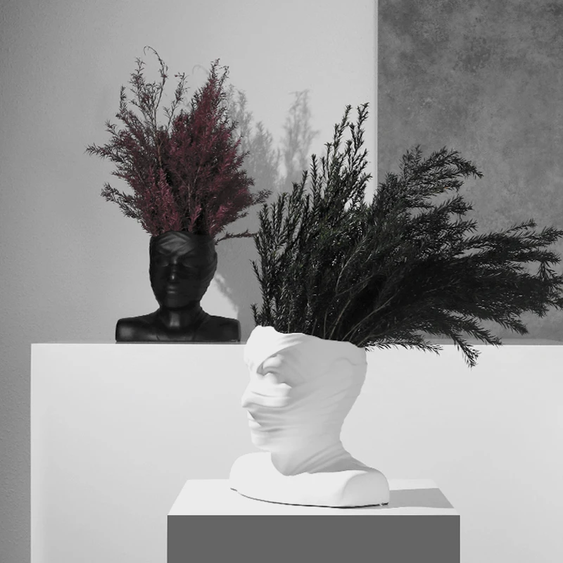 

Postmodern Artwork Desktop Abstract Character Flower Vase Indian Sculpture Decoration Model Room Sales Office Entrance Ornaments