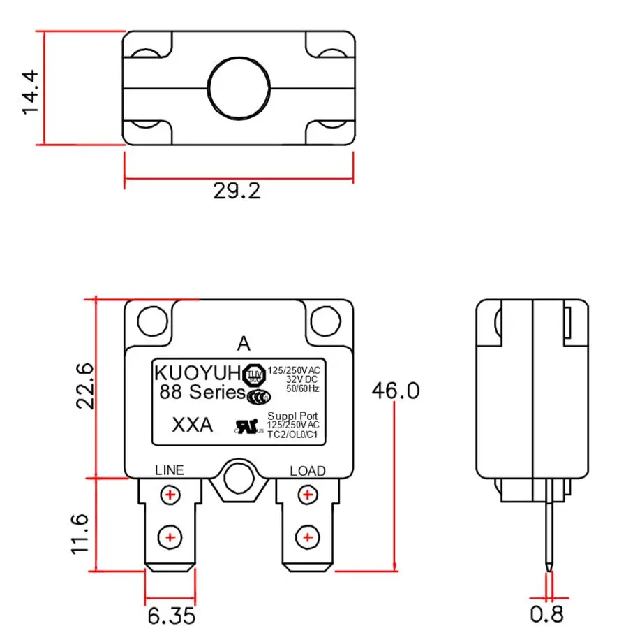 88AR 3A 4A 5A 7A 8A 9A 10A 11A 12A 13A 14A 15A автоматический сброс выключатель перегрузки тока