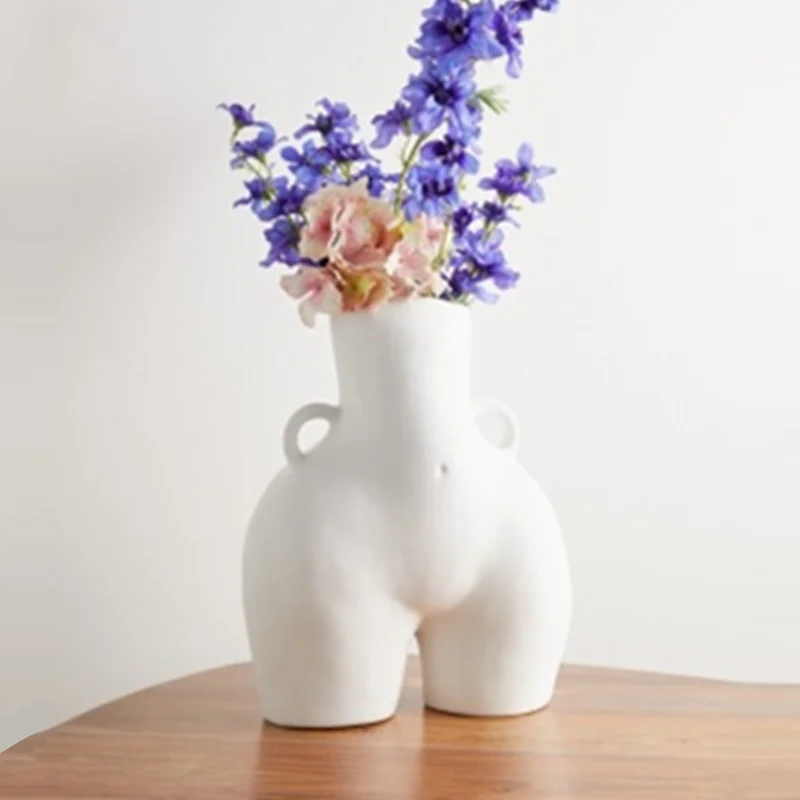 

Bao Guang Ta European Resin Body Art Vase Statue Creative Living Room Bedroom Flower Arrangement Flower Pot Home Decor A2643