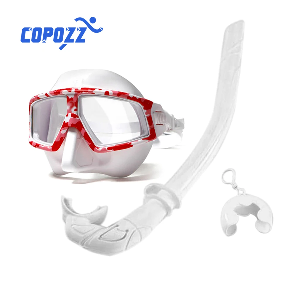 COPOZZ профессиональная маска для подводного плавания + трубка сноркелинга набор