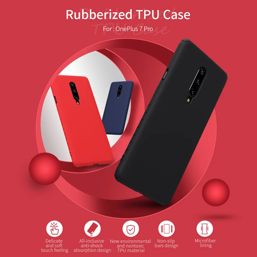 NILLKIN резиновый защитный чехол для OnePlus 7 Pro тонкий мягкий жидкий Силиконовый противоударный чехол для телефона