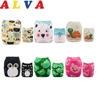 ALVABABY 6 подгузников + 12 вкладышей, детские тканевые подгузники одного размера, Регулируемые моющиеся многоразовые тканевые подгузники для маленьких девочек и мальчиков
