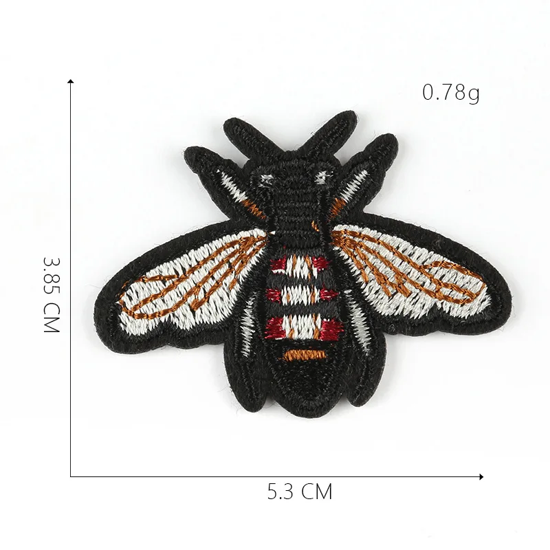 1-PCS-E-282 Мультяшные нашивки пчела для одежды, сделай сам, полосы, железные вставки, Аппликации, наклейки для одежды, животные, значки с вышивкой@ E - Цвет: 1-PCS-E-282