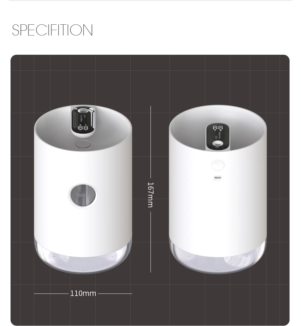 

Wireless Humidifier 1000ml 3000mAh Battery Rechargeable USB Aroma Air Diffuser Air Humidifier for Home Bedroom