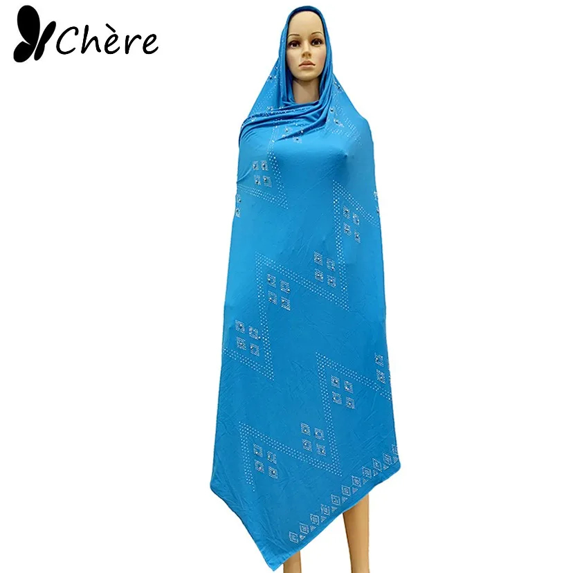 

Latest african Soft Cotton Lace scarf Muslim Women African Scarf with stones ,beads scarf for shawls wraps BM989