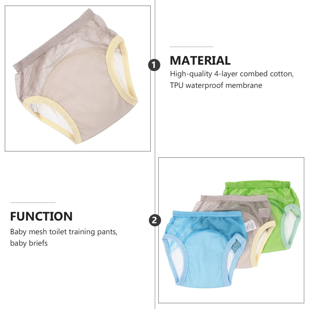 

3pcs Toddler Potty Training Pants Baby Breathable Cotton Training Underwear
