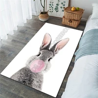 funny rabbit area rug 3d all over printed non slip mat dining room living room soft bedroom carpet 01