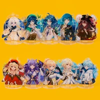 anime genshin impact hutao xiao diluc venti klee qiqi acrylic stand figure model desk decor fans collection props christmas gift