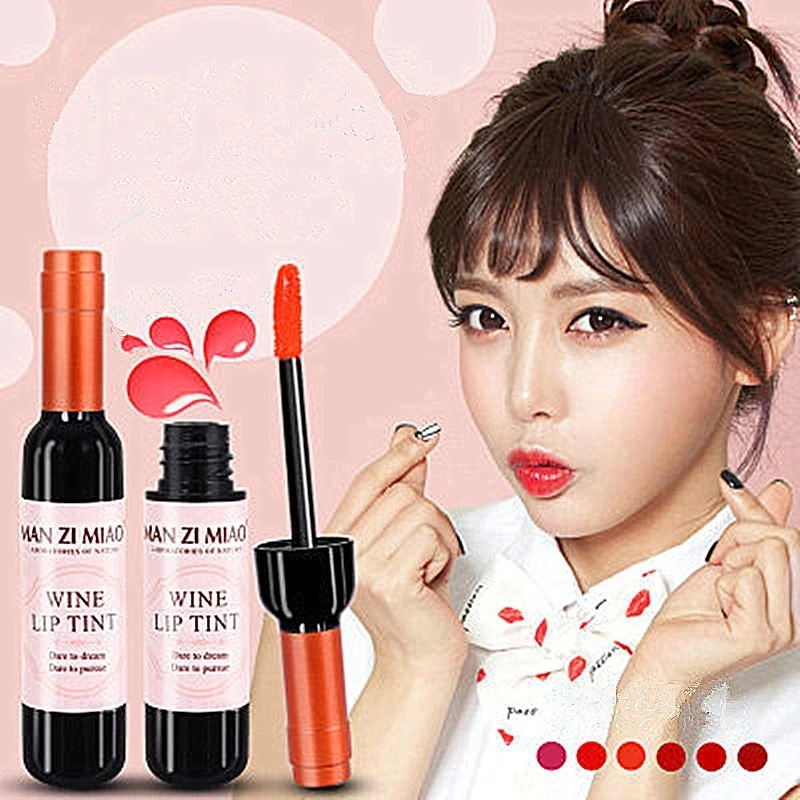 

New Arrival Wine Red Korean Style Lip Tint Baby Pink Lip For Women Makeup Liquid Lipstick Lip gloss red lips Cosmetic Hot