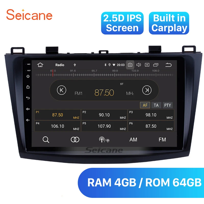 Seicane 9 дюймов Android 10 DSP Автомобильный GPS навигатор мультимедийный плеер для 2009 2010 2011