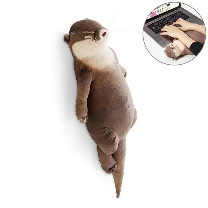 

40cm Cute Otter Pencil Case Plush Cotton Case Wrist Pad Sea Otter Stuffed Animal Doll Toys for Children Christmas Birthday Gifts