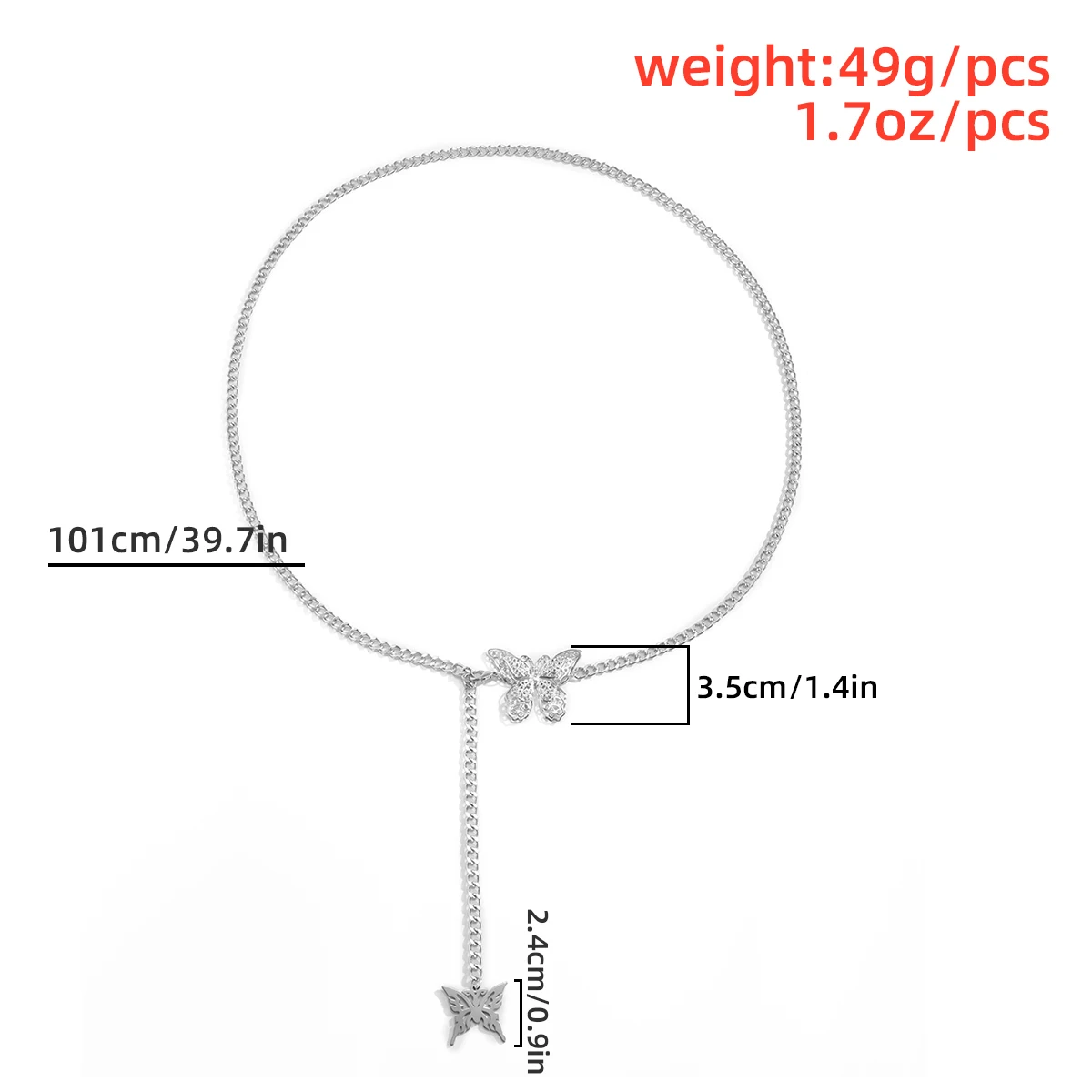 

Salircon Simple Silver Color Butterfly Waist Chain for Women Sexy Belly Chain Belt Body Jewelry Gift Goth Accessories 2021 Trend