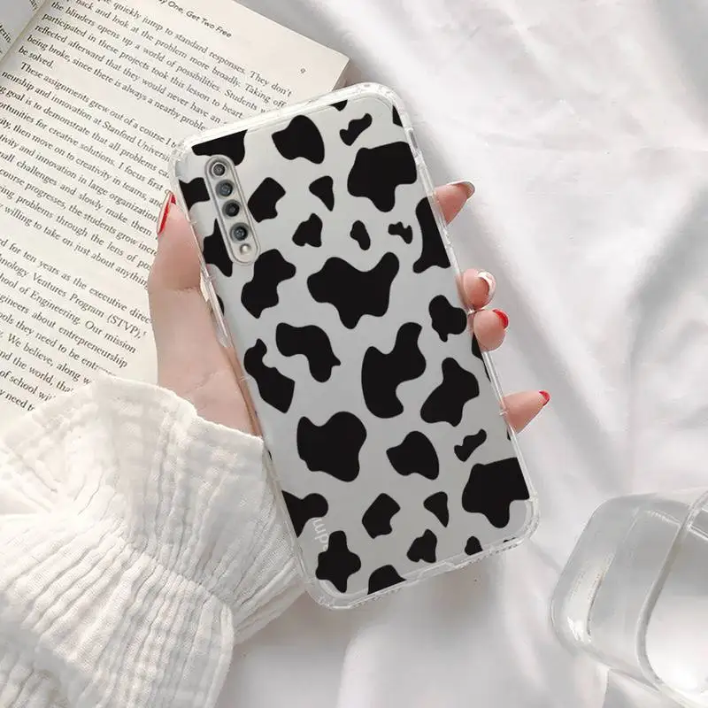 

Cow print pink Phone Case Transparent for xiaomi Redmi note cc K 30 10 20 8 9 8 S E T X PRO