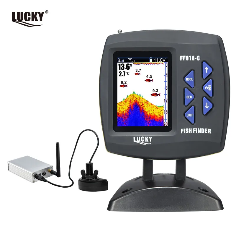 

LUCKY FF918 Remote Control Bait Boat Fish Finder 3.5" LCD perating range 300m Depth Range 100M Wireless English/Russian