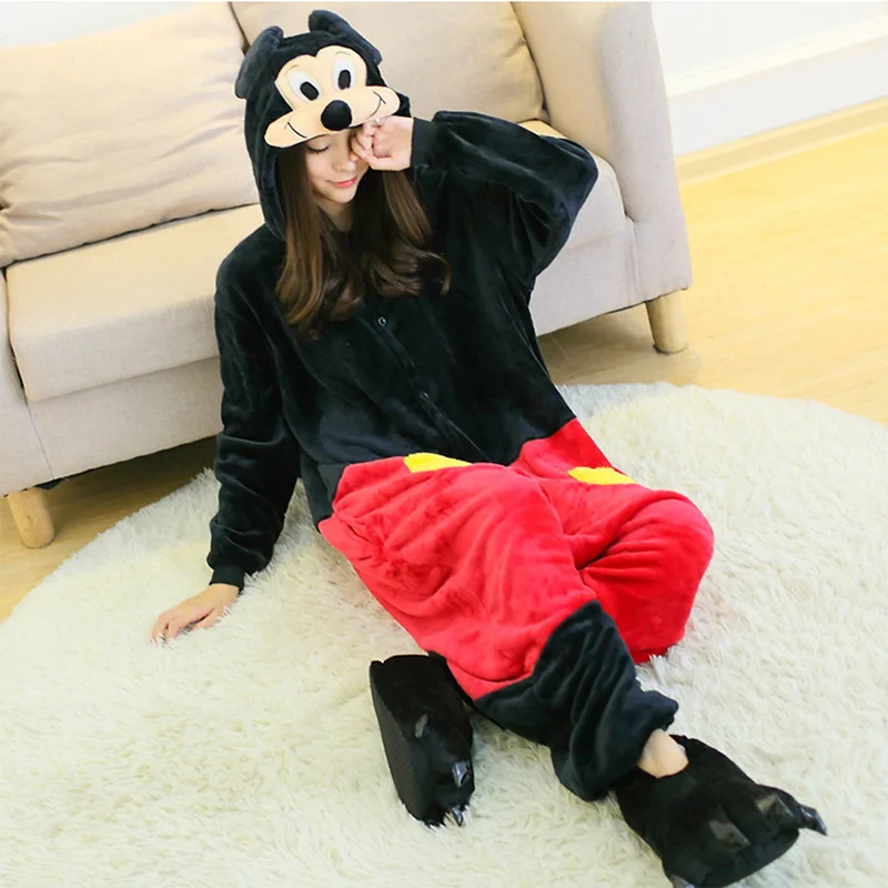 Kigurumi для взрослых пижамы с рисунками животных пара мужские и женские ползунок