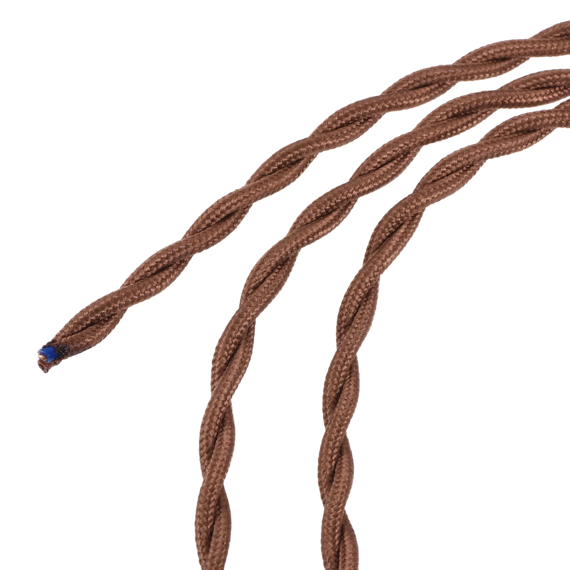 

Uxcell Twisted Cloth Covered Wire 2 Core 18AWG 5 Meter/16.4 Feet, Vintage Woven Fabric Electrical Cable Light Brown