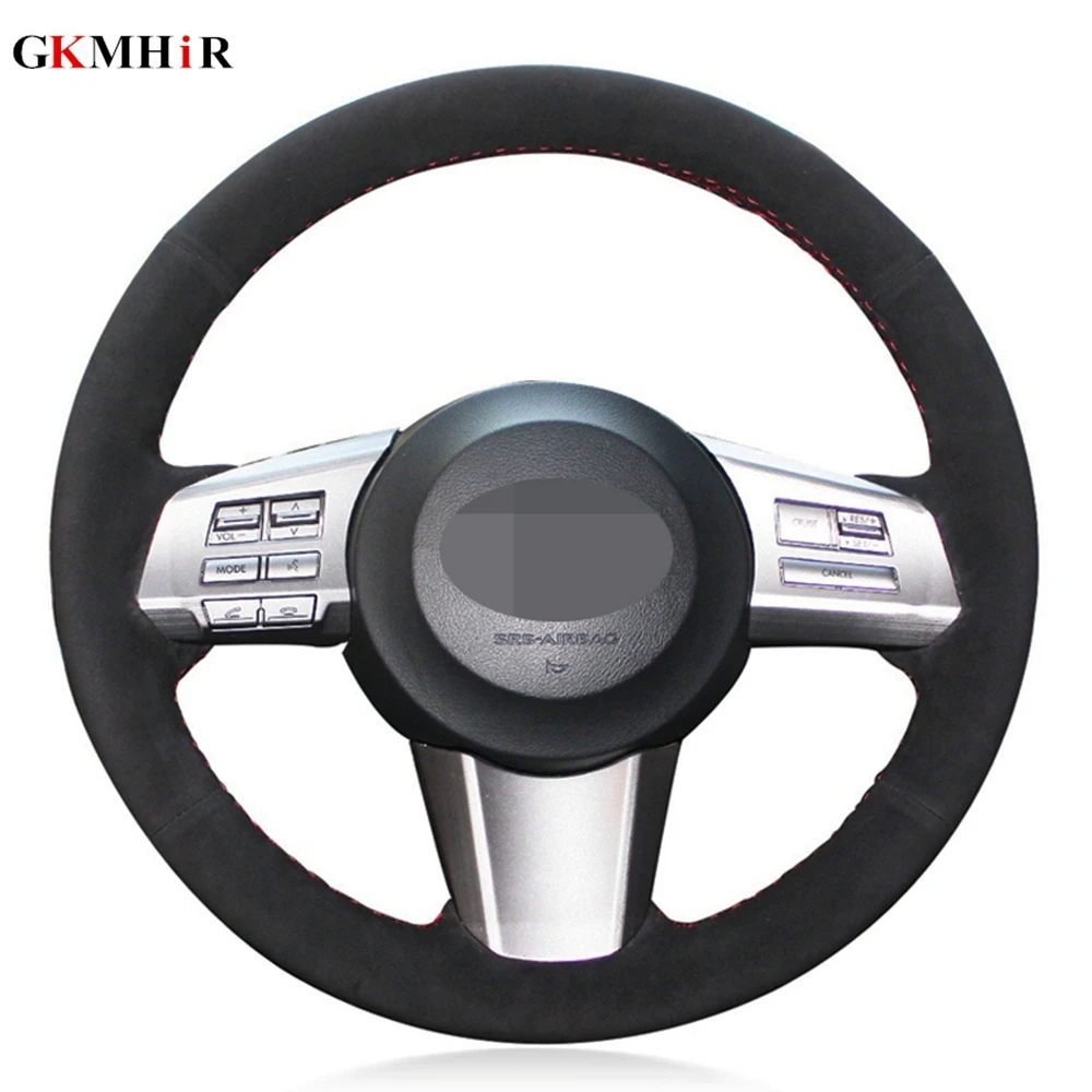 

Hand-stitched Black Genuine Leather Suede Car Steering Wheel Cover For Subaru Outback 2010 2011 2012 Legacy 2009-2012