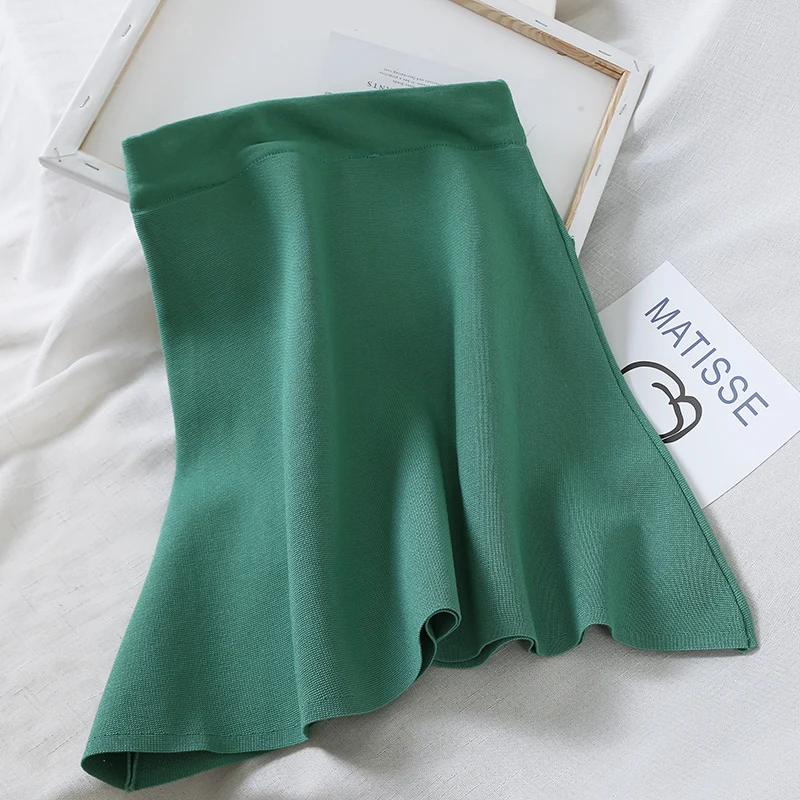 Neploe корейский элегантный бисерный с бриллиантами карманами вязаная юбка высокая