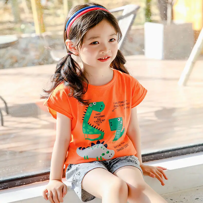 

Летняя детская одежда, пижамный комплект, 100% хлопок, с коротким рукавом, одежда для маленьких мальчиков, детская одежда для сна с динозавром,...