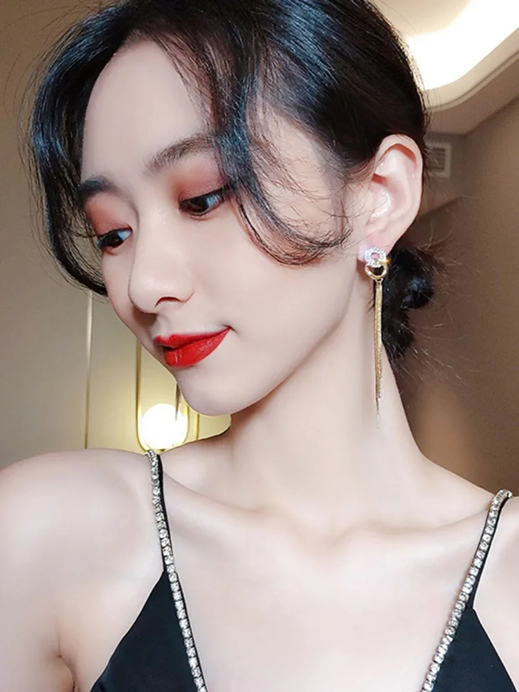 

Tassel Earrings High Sense of 2020 New Trendy Earrings Female Korean Long Fashion Earrings Elegant Exquisite Women's Earrings