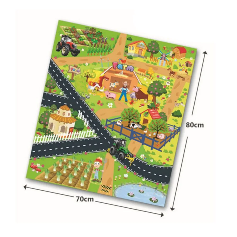 

80x70cm City Traffic Layout Non-woven Cloth Baby Carpet Crawling Mat Play Rug